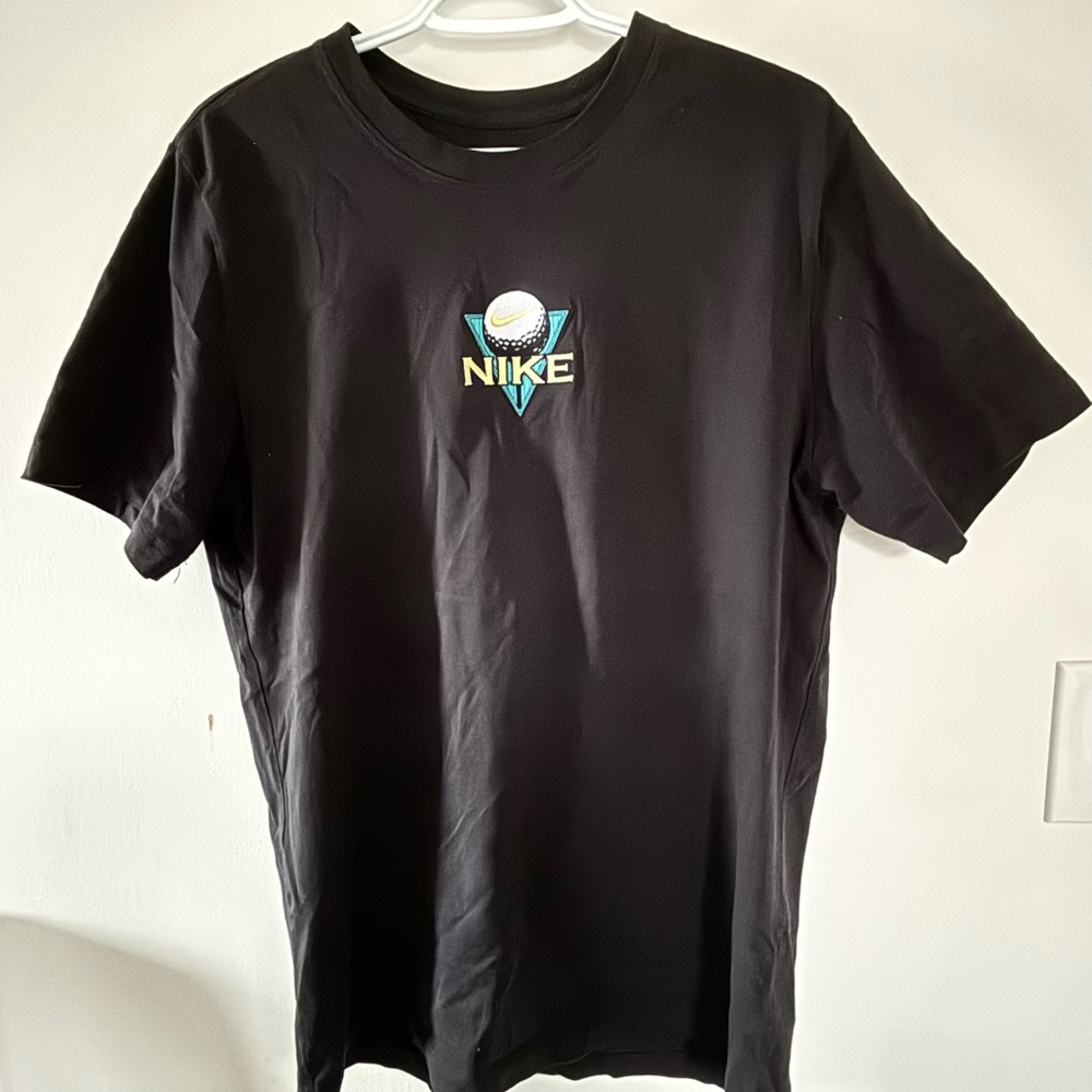 Nike Black Tee with Logo Design
